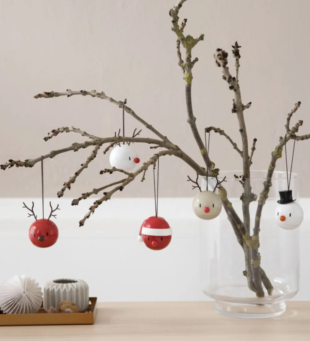 Julekugler-Hoptimist Julekugler - Snowman - 2 stk - Ø:5 cm - Hvid