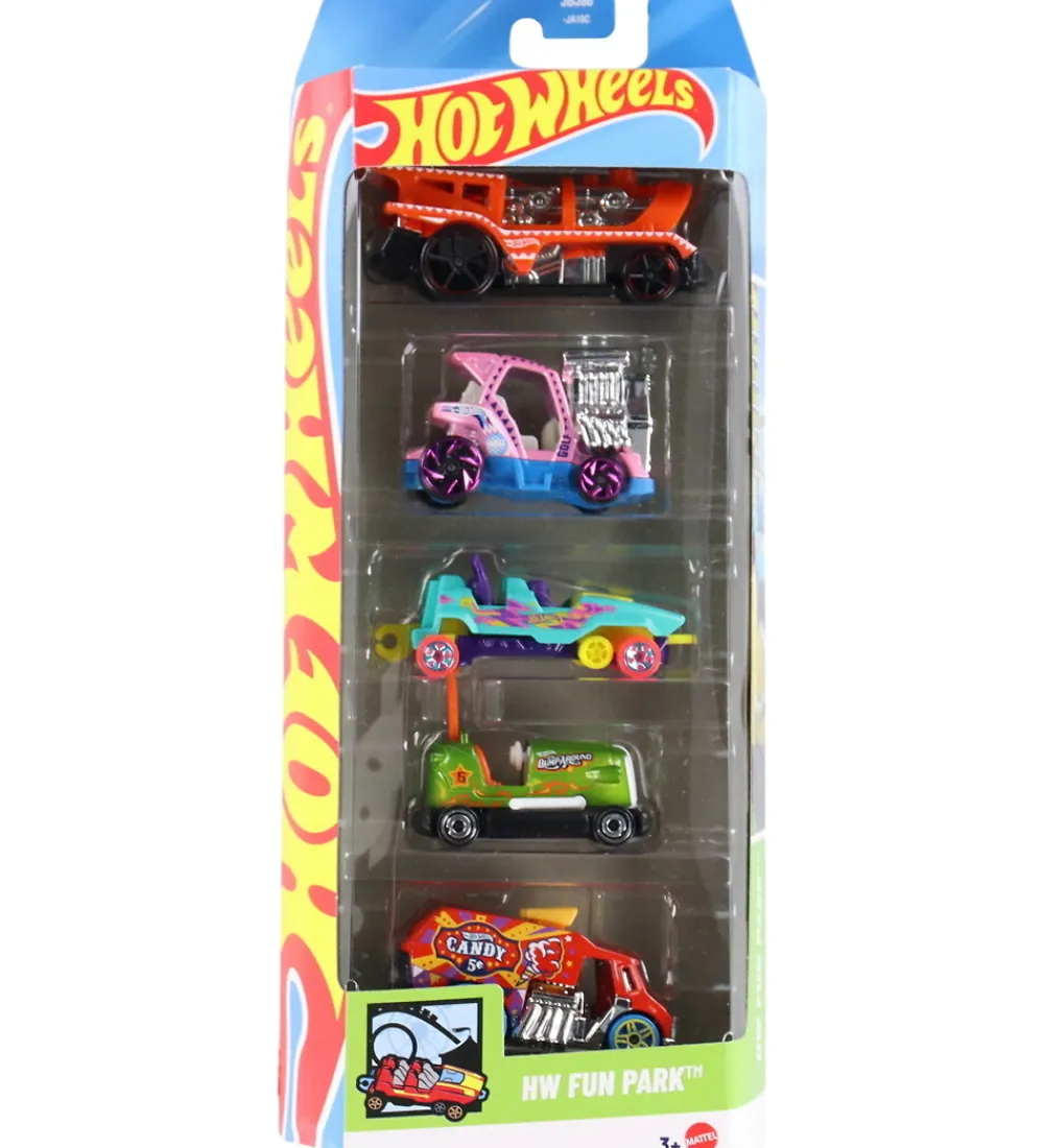 Hot Wheels Biler, Tog Og Køretøjer*Biler - 5-pak - HW Fun Park