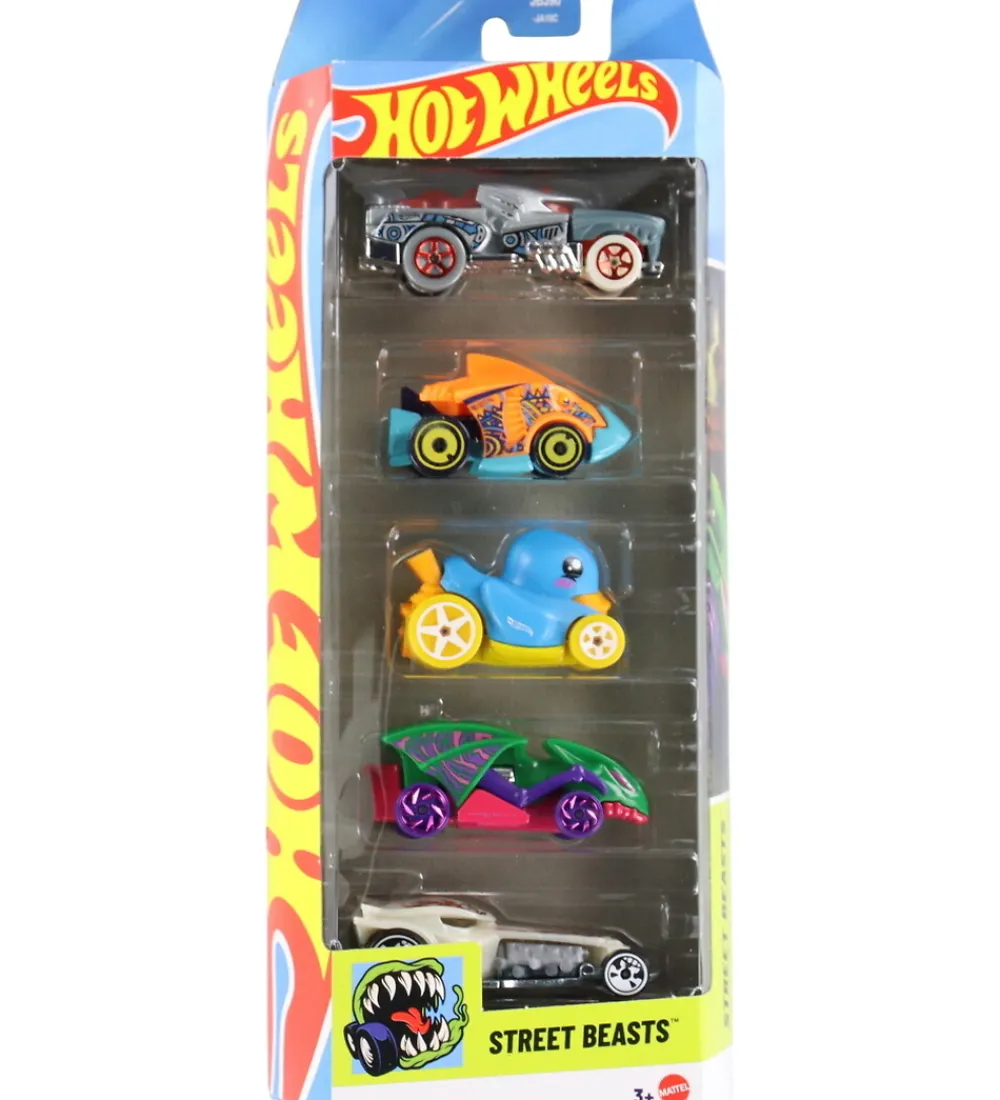 Biler, Tog Og Køretøjer-Hot Wheels Biler - 5-pak - Street Beasts