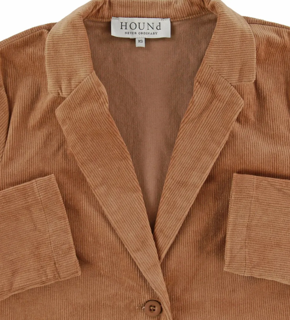 Hound Jakkesæt Og Blazers*Blazer - Fløjl - Light Brown
