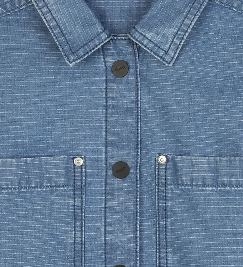 Skjorter-HUGO Skjorte - Denim - Stone Wash