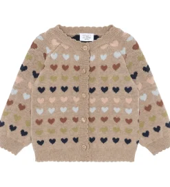 Cardigans-Hust and Claire Cardigan - Strik - HCCamilla - Biscuit m. Hjerte