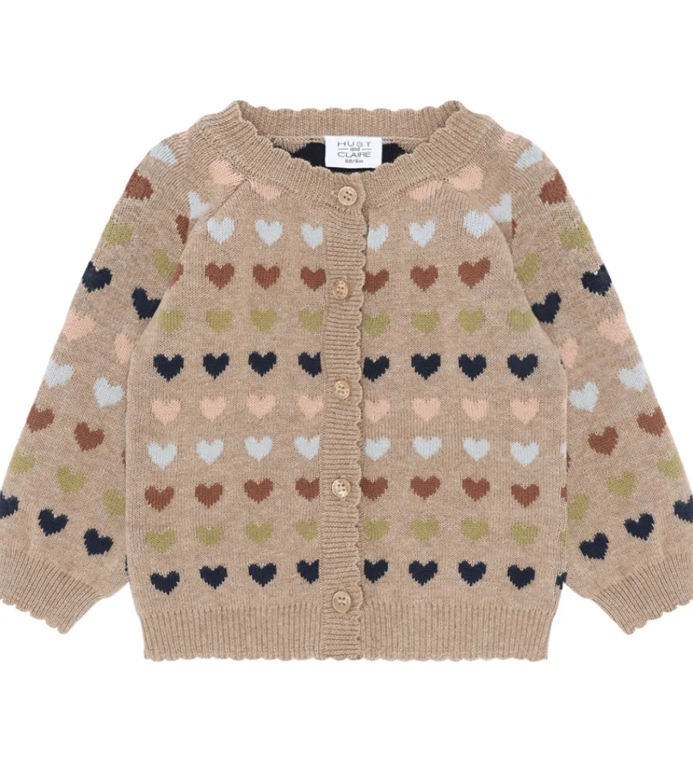 Cardigans-Hust and Claire Cardigan - Strik - HCCamilla - Biscuit m. Hjerte
