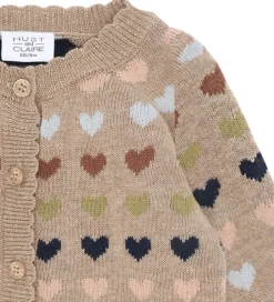 Cardigans-Hust and Claire Cardigan - HCCilja - Biscuit m. Hjerter
