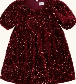 Hust and Claire Kjoler|Juletøj*Kjole - HCKaroline - New Maroon m. Pailletter