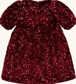 Hust and Claire Kjoler|Juletøj*Kjole - HCKaroline - New Maroon m. Pailletter