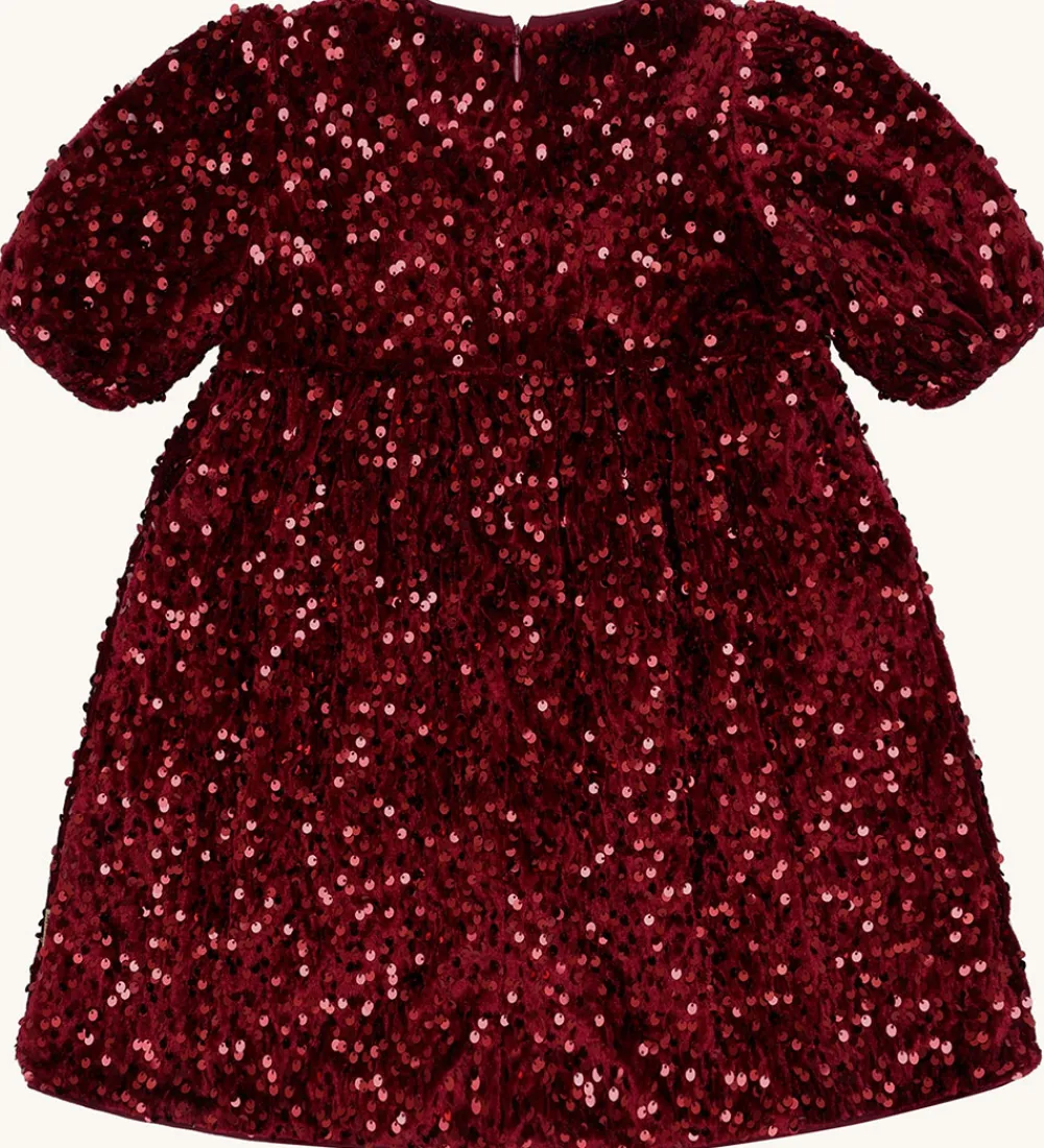 Hust and Claire Kjoler|Juletøj*Kjole - HCKaroline - New Maroon m. Pailletter