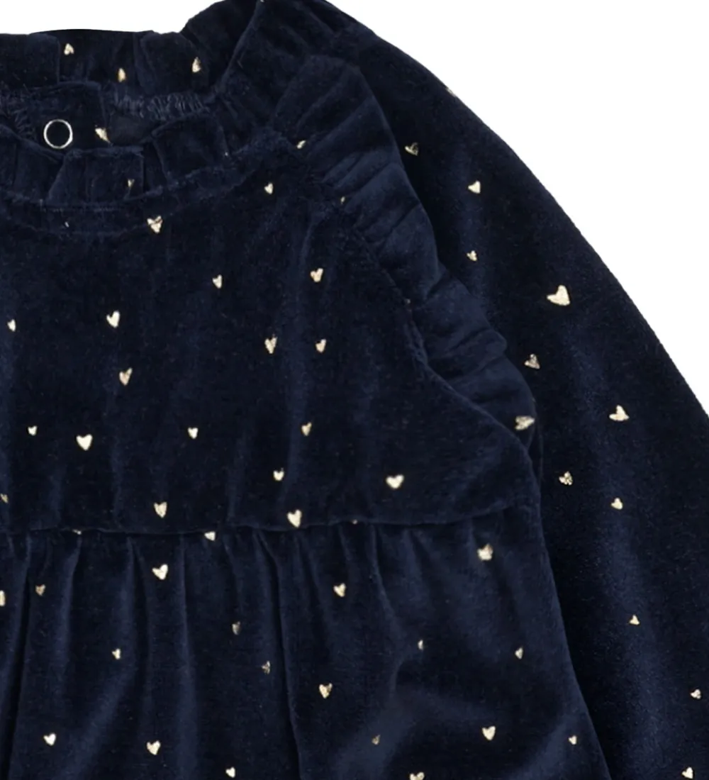 Kjoler-Hust and Claire kjole - Velour - HCKis - More Navy m. Guld