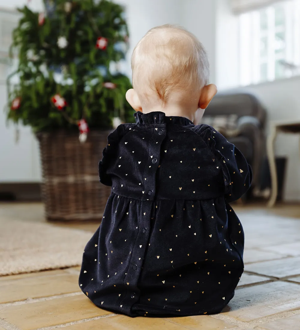 Kjoler-Hust and Claire kjole - Velour - HCKis - More Navy m. Guld