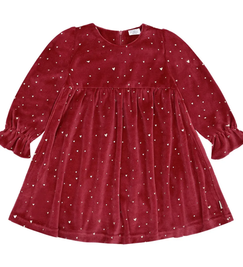 Hust and Claire Kjoler*Kjole - Velour - HCDonna - Teaberry m. Guld