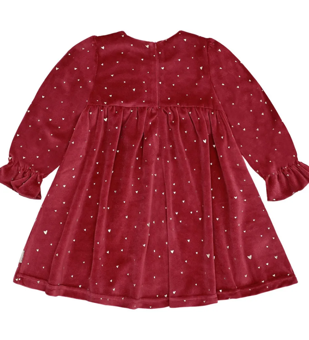Hust and Claire Kjoler*Kjole - Velour - HCDonna - Teaberry m. Guld