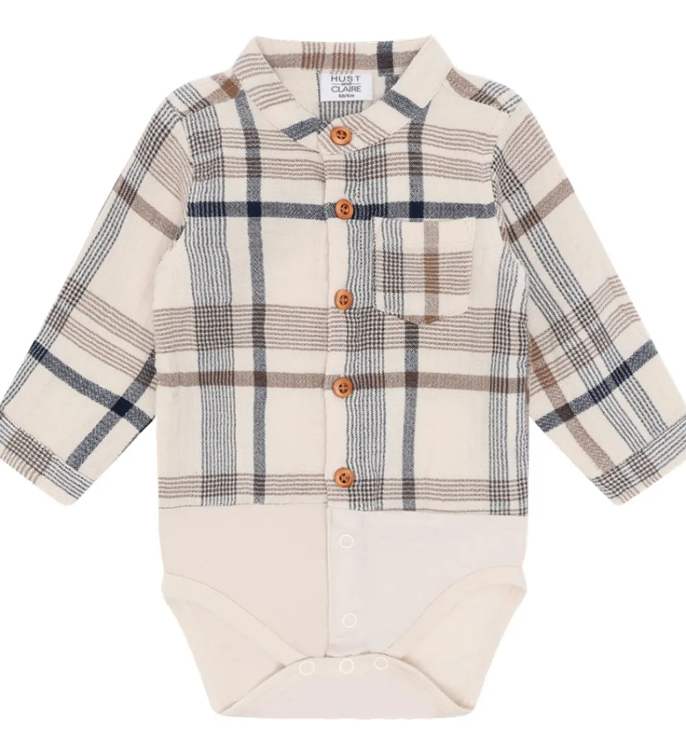 Hust and Claire Bodyer*Skjortebody l/æ - HCBertil - Kit m. Tern