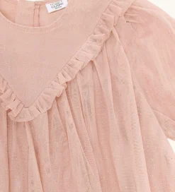 Hust and Claire Kjoler|Juletøj*Tylkjole - HCKaroline - Dusty Rose m. Guldglimme