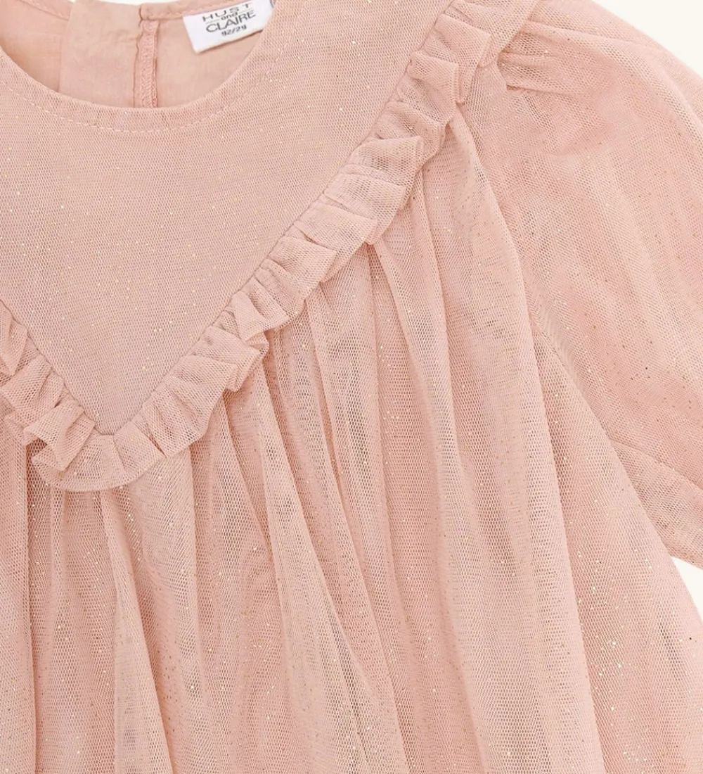 Hust and Claire Kjoler|Juletøj*Tylkjole - HCKaroline - Dusty Rose m. Guldglimme