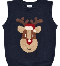 Veste-Hust and Claire Vest - Strik - HCPrinco Reindeer - More Navy