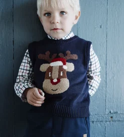 Veste-Hust and Claire Vest - Strik - HCPrinco Reindeer - More Navy