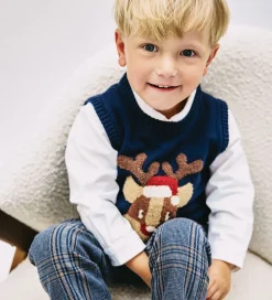 Veste-Hust and Claire Vest - Strik - HCPrinco Reindeer - More Navy