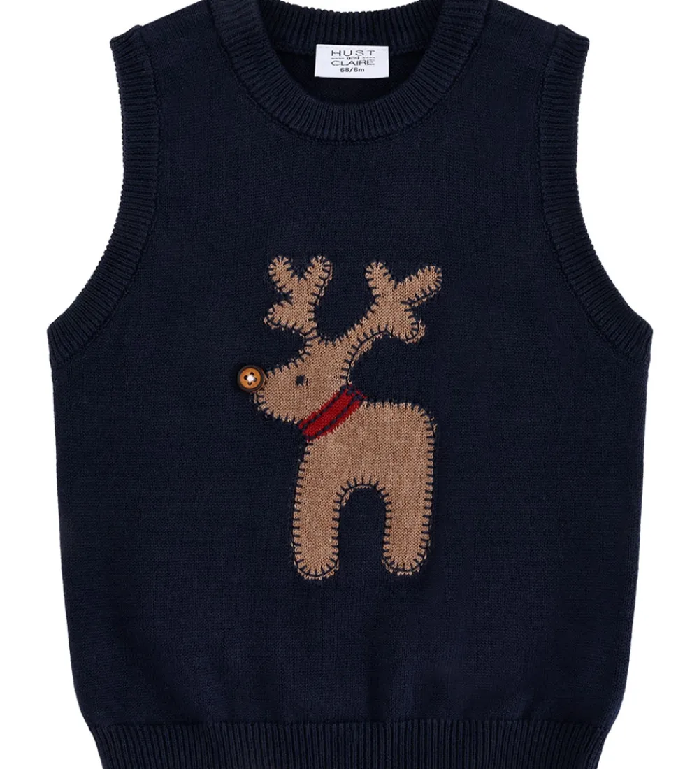 Veste-Hust and Claire Vest - Strik - HCPerry Deer - More Navy