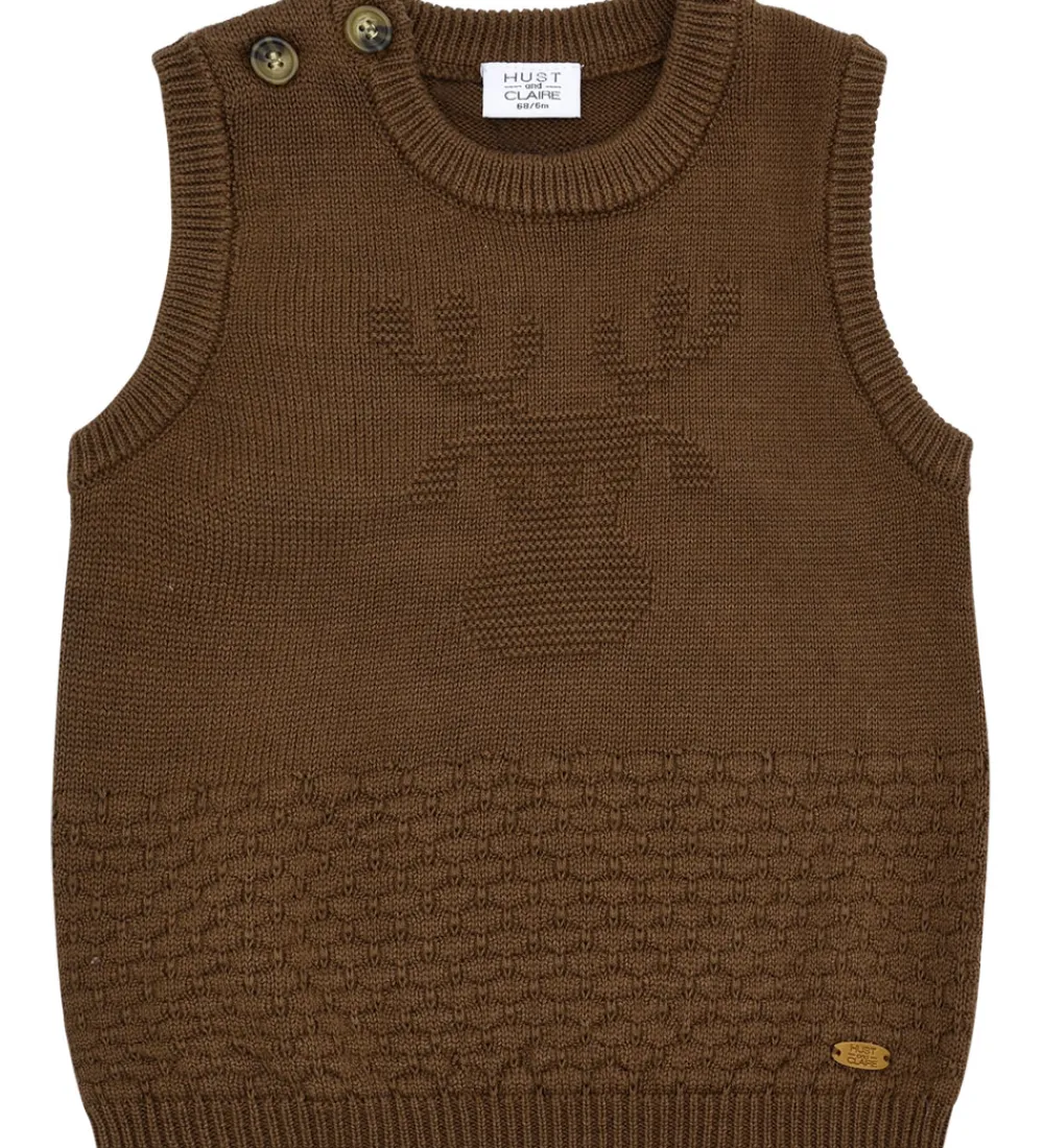 Hust and Claire Veste*Vest - Strik - HCPerry Moose - Brown stone
