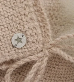 Babyhjelme-Huttelihut Babyhjelm m. Kvast - Alpakauld - Strik - Mahogany Ros