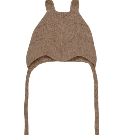 Huttelihut Babyhjelme*Babyhjelm m. Ører - Alpakauld - Strik - Camel Melange
