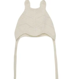 Huttelihut Babyhjelme*Babyhjelm m. Ører - Alpakauld - Strik - Off-white