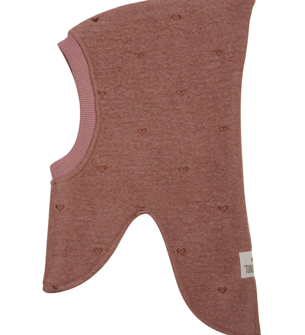 Huttelihut Elefanthuer*Elefanthue - Uld - 2-lags - Burlwood m. Hjerter
