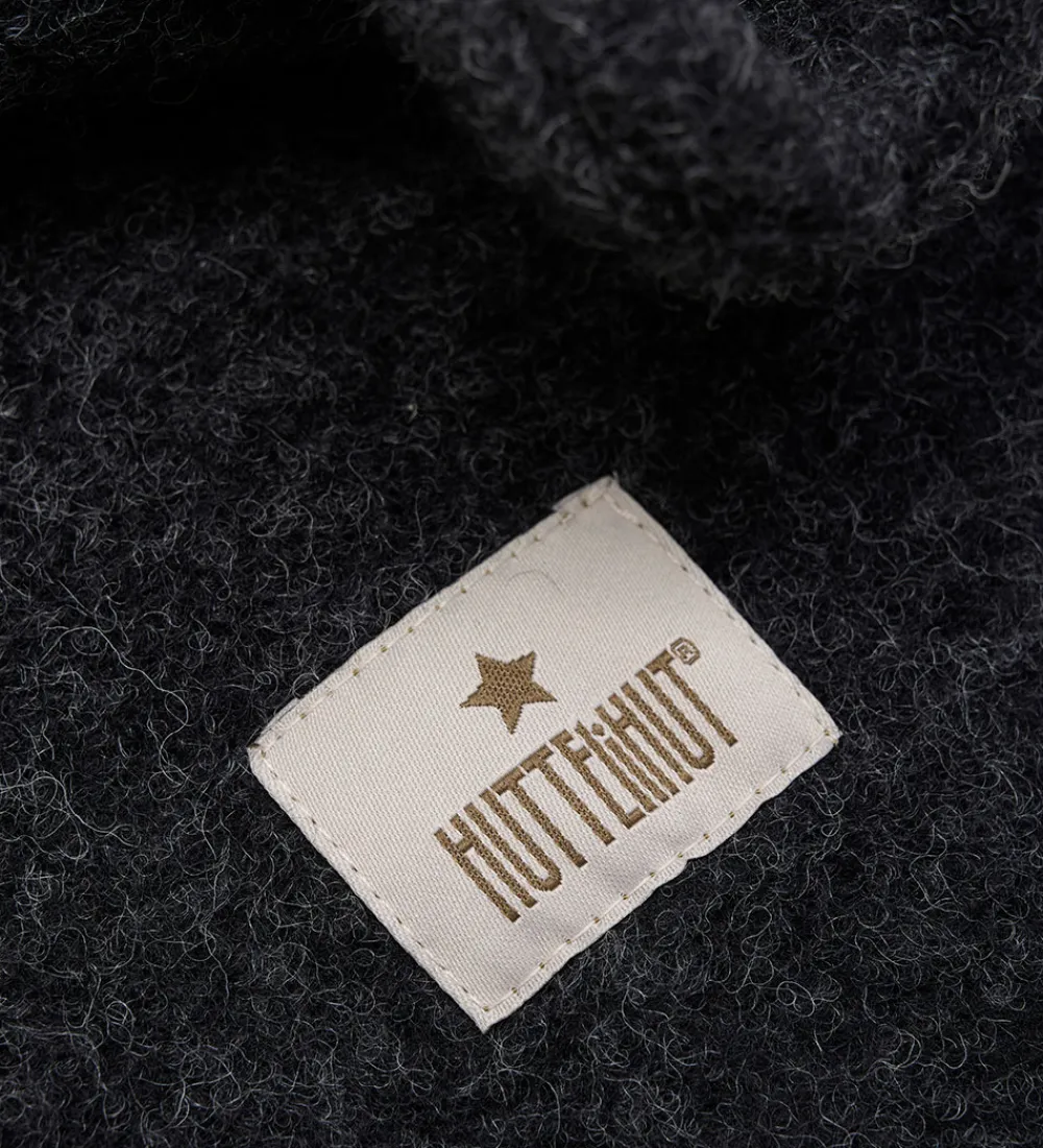 Elefanthuer-Huttelihut Elefanthue - Uld - 2-lags - Dark Grey Melange m. Ører