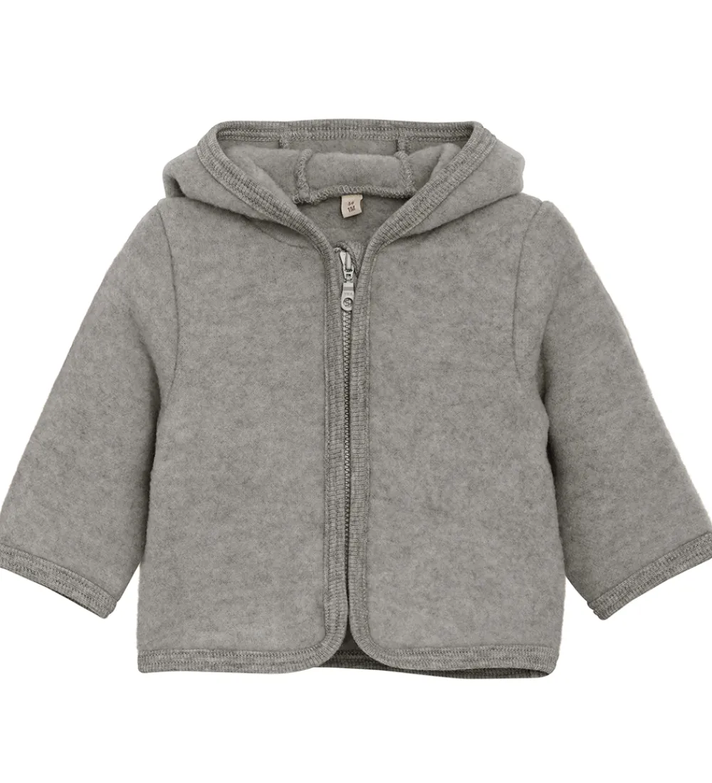 Huttelihut Fleece*Fleecejakke - Uldfleece - Medium Grey Melange m. Ører
