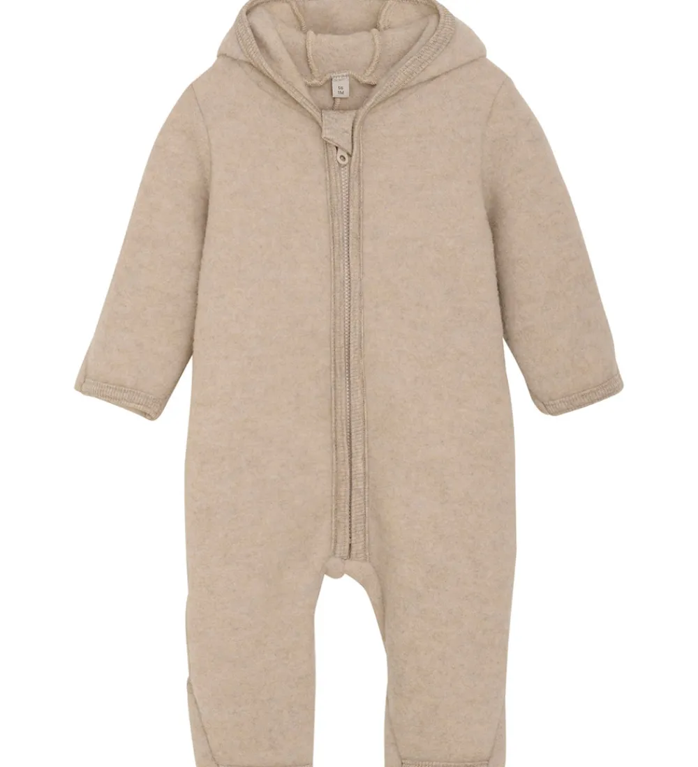 Køredragter-Huttelihut Køredragt - Uldfleece - Camel Melange m. Ører