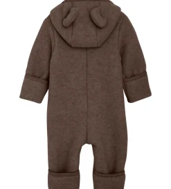 Køredragter-Huttelihut Køredragt - Uldfleece - Brown Melange m. Ører