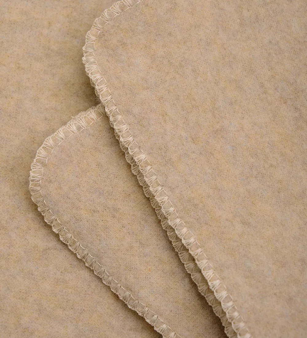 Tæpper|Børneværelset-Huttelihut Tæppe - Uldfleece - 85x85 cm - Camel Melange