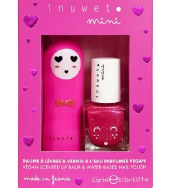 Sminke|Neglelak-Inuwet Gavesæt - Læbepomade/Neglelak - Fuchsia