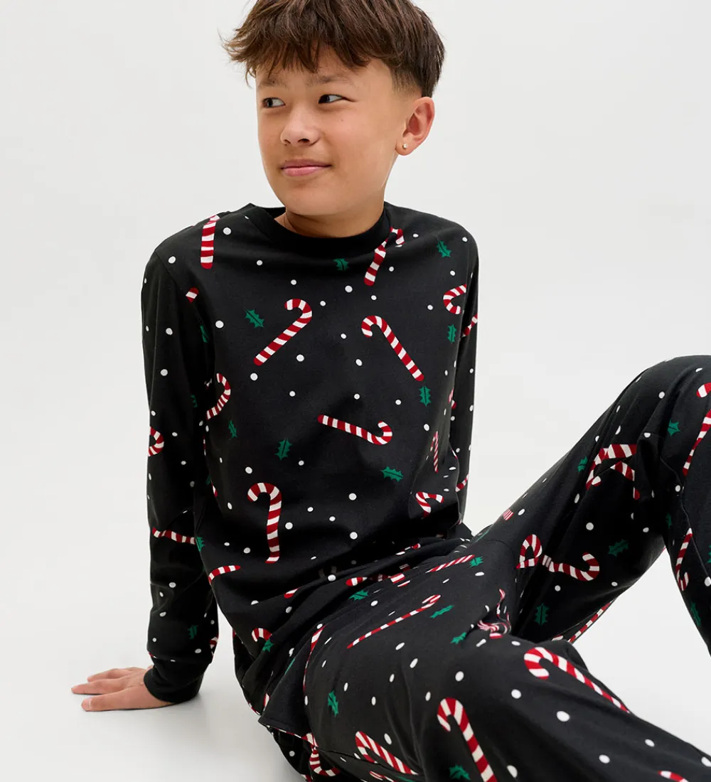 Jack & Jones Nattøj*Nattøj - JacTristan - Black/Candy Cane