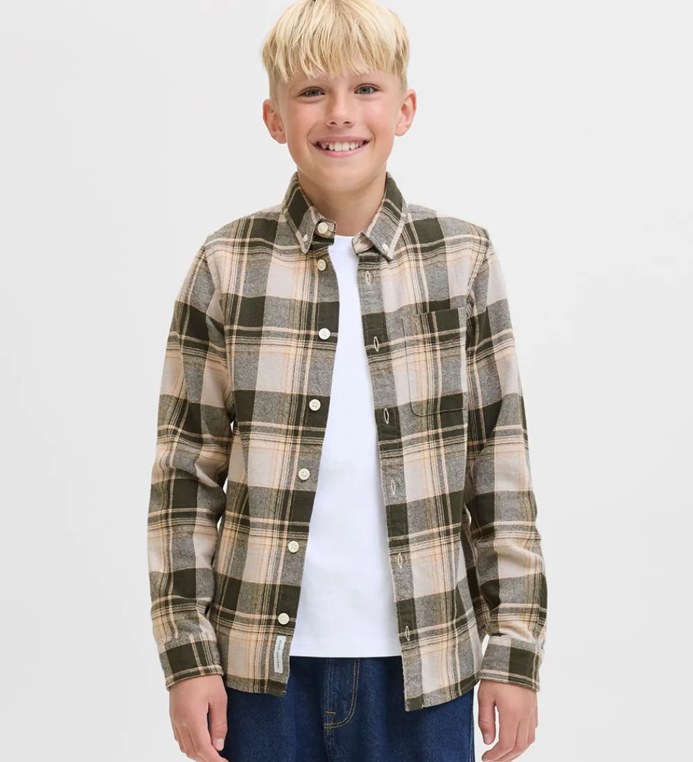Skjorter-Jack & Jones Skjorte - JprBlubrook - Peat m. Tern
