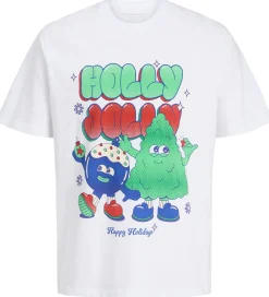 T-Shirts|Juletøj-Jack & Jones T-shirt - JorHoliday Cartoon - Bright White/Holly