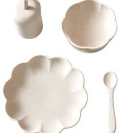Jack o Juno Spisesæt*Spisesæt - Silikone - 4 Dele - Poppy - Cream