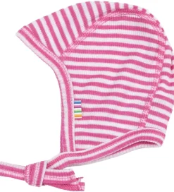 Joha Babyhjelme*Babyhjelm - Rib - Uld/Silke - Off White/Pink