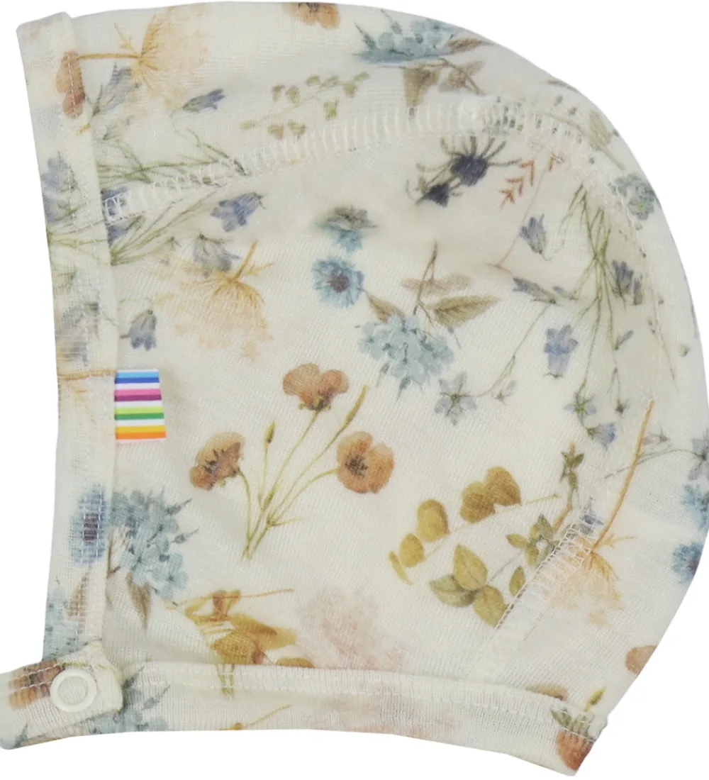 Joha Babyhjelme*Babyhjelm - Uld - Off White m. Blomster