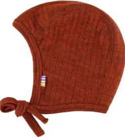 Babyhjelme|Uld-Joha Babyhjelm - Uld - Rib - 2-lags - Rust