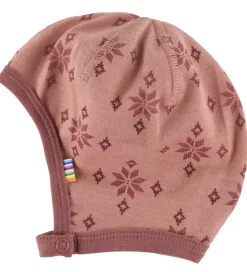 Babyhjelme-Joha Babyhjelm - Uld/Bomuld - Rose m. Snefnug