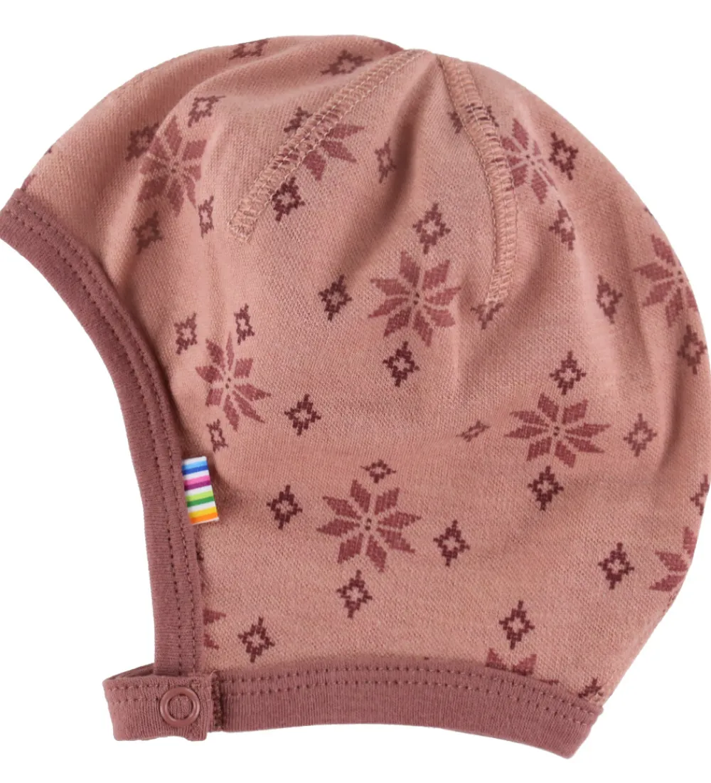 Babyhjelme-Joha Babyhjelm - Uld/Bomuld - Rose m. Snefnug