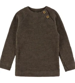 Joha Bluser|Unisex-Tøj*Bluse - Strik - Uld - Brun Meleret
