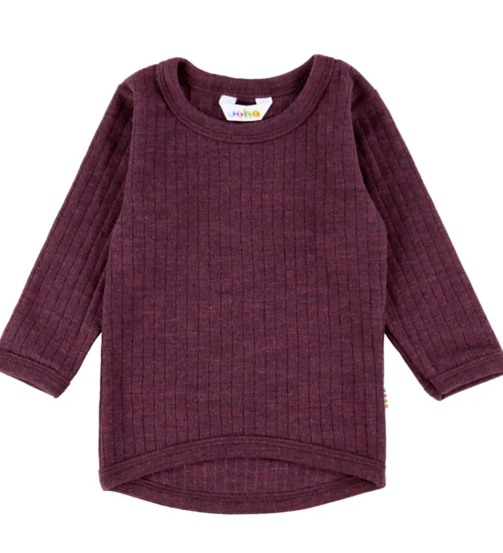 Joha Uld*Bluse - Uld - Rib - Blomme