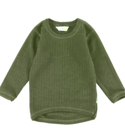 Joha Uld*Bluse - Uld - Rib - Mørk Oliven