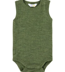 Bodyer|Uld-Joha Body u/æ - Uld - Rib - Mørk Oliven