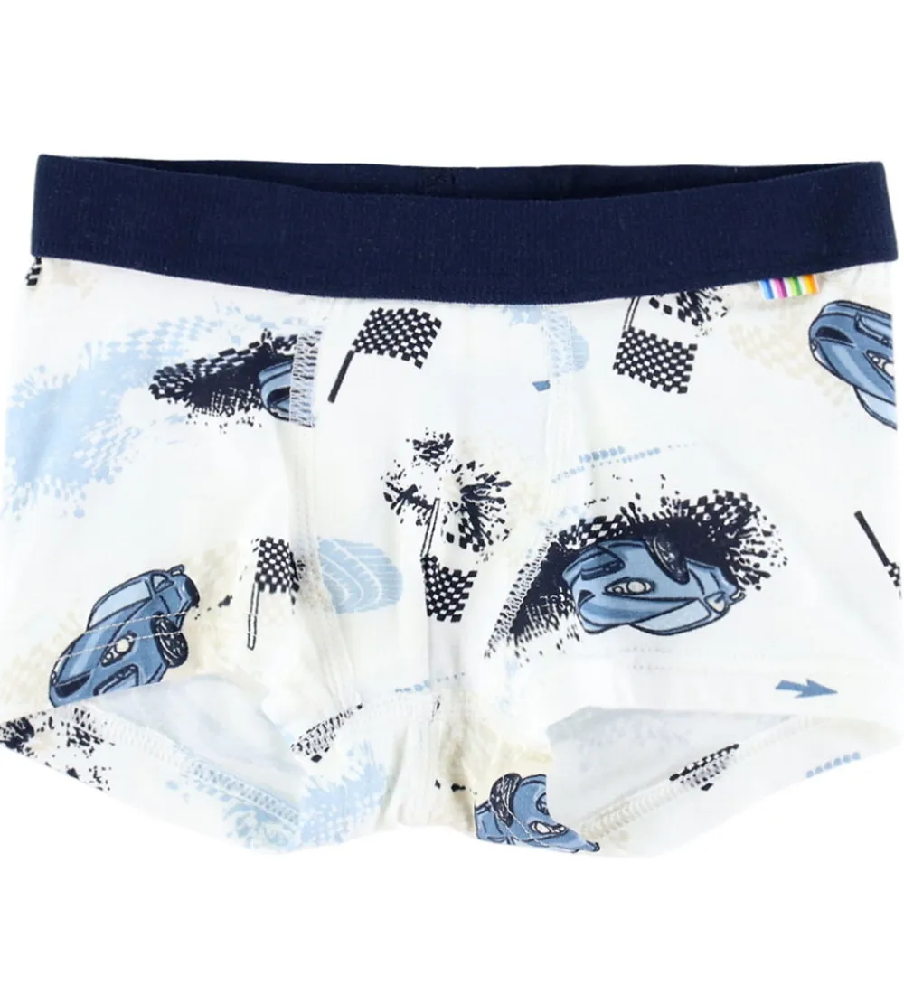 Undertøj|Drengetøj-Joha Boxershorts - 2-pak - Viskose/Bambus - Off White m. Print