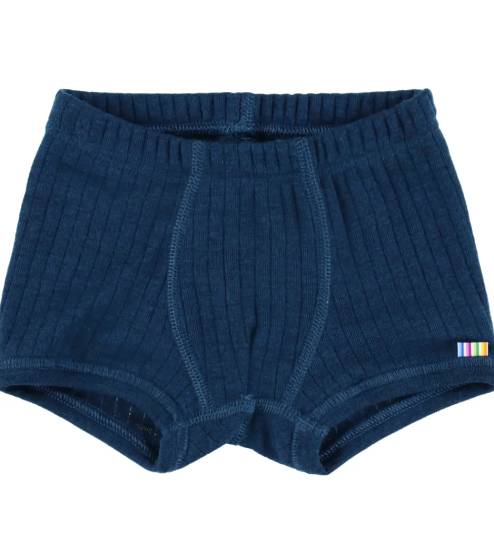 Undertøj|Uld-Joha Boxershorts - Uld - Rib - Mørk Turkis