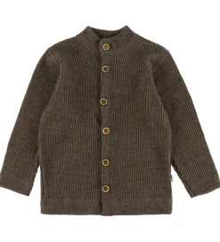 Joha Cardigans|Unisex-Tøj*Cardigan - Strik - Uld - Brun Meleret