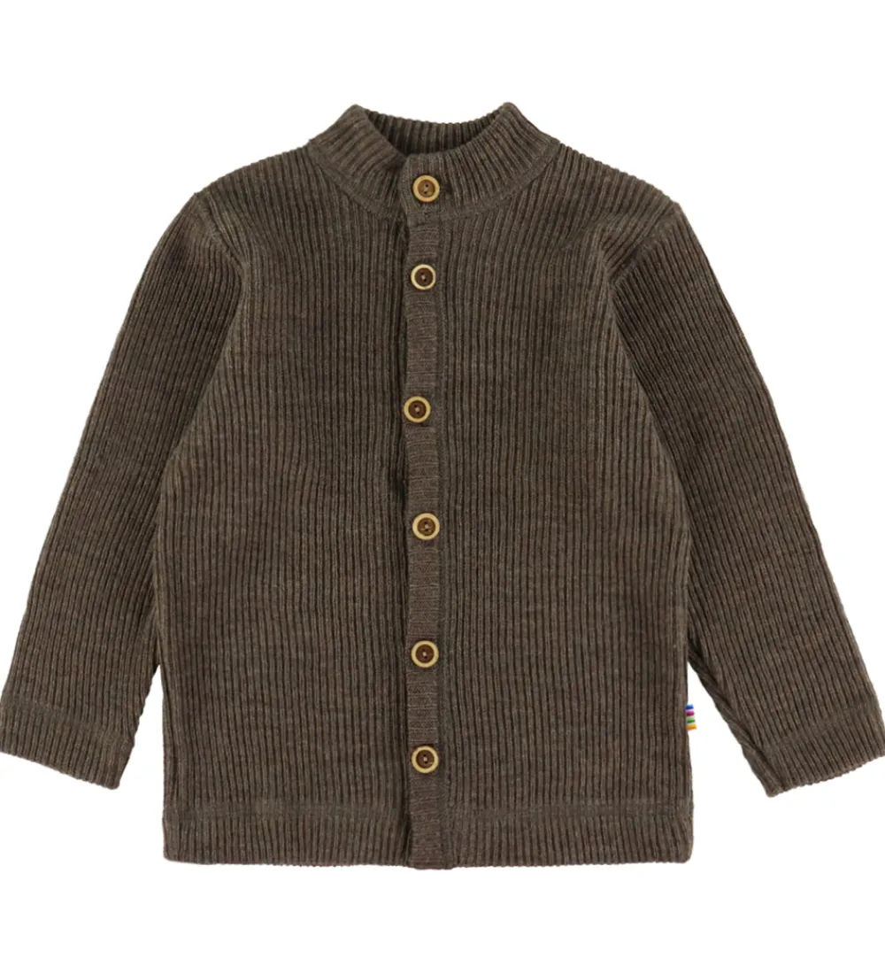 Joha Cardigans|Unisex-Tøj*Cardigan - Strik - Uld - Brun Meleret